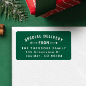 Speciale bezorging vanaf het groene retouradres va etiket