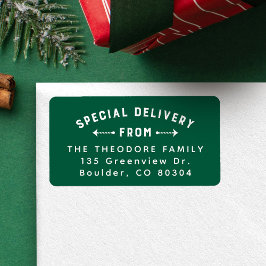 Speciale bezorging vanaf het groene retouradres va etiket