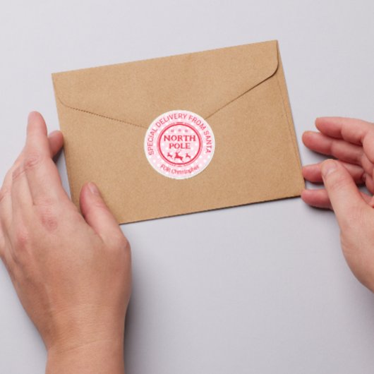 Speciale bezorging vanaf Santa North Pole Holiday Ronde Sticker