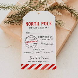 Speciale bezorgingstag van de kerstman van de Noor Cadeaulabel
