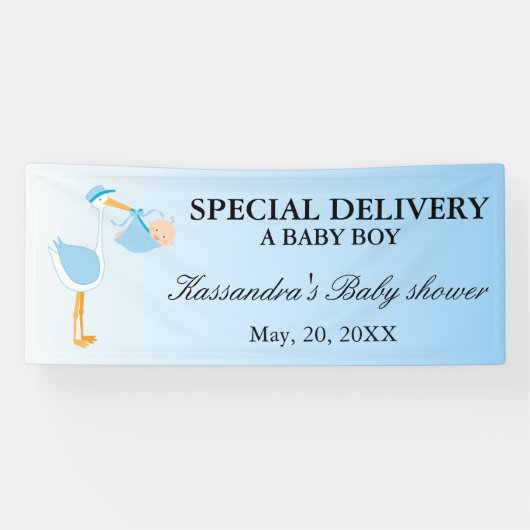 Speciale bezorgingswinkel Baby Boy Shower Banner (Horizontaal)