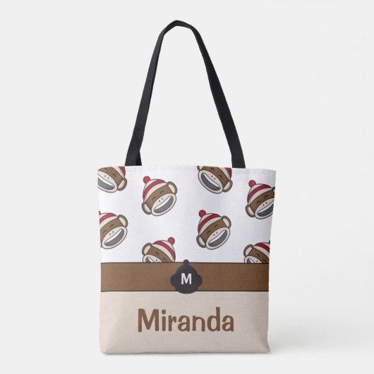 Speciale Big Smile Sock Monkey Emoji Tote Bag (Achterkant)