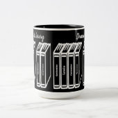 Speciale boektitels bibliotheek zwart tweekleurige koffiemok (Center)