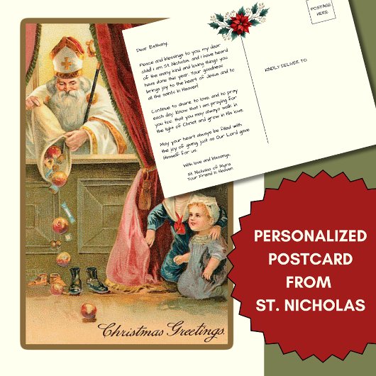Speciale boodschap aan het Kind St. Nicolaas van M Briefkaart