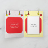 Speciale broeder giraffe kinder rode verjaardag kaart (Binnen)