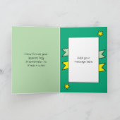 Speciale broer in de wet groen gele foto verjaarda kaart (Binnen)