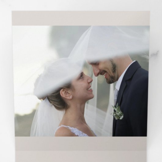 Speciale bruiloft Foto toevoegen Drieluik Aankondiging (Binnenzijde eerst)