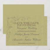 Speciale bruiloft voor wijnstokken save the date (Voorkant / Achterkant)