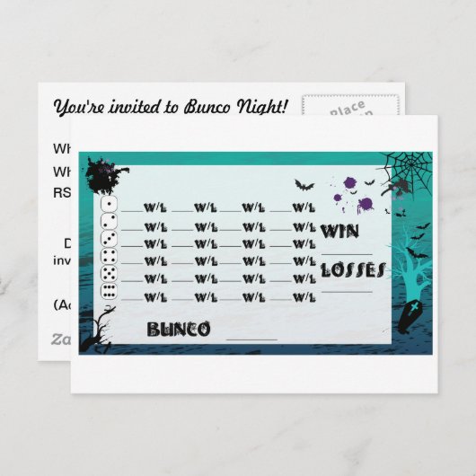 Speciale Bunco Post Kaart Uitnodigingen (Voorkant / Achterkant)