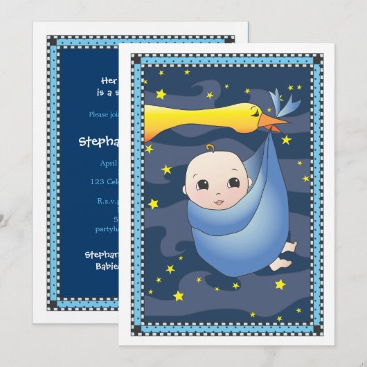 Speciale bundel van het Baby shower van de Opslag  Kaart (Voorkant / Achterkant)