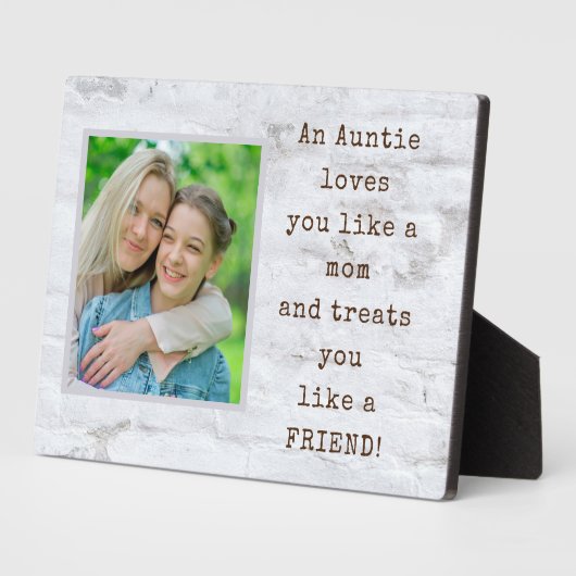 Speciale cadeau! AUNT-fotoPlaque met Easel Fotoplaat (Zijkant)