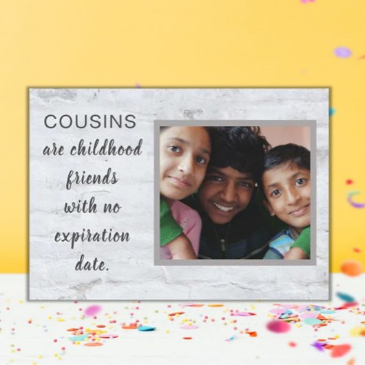 Speciale cadeau! Cousins Photo Plaque Fotoplaat