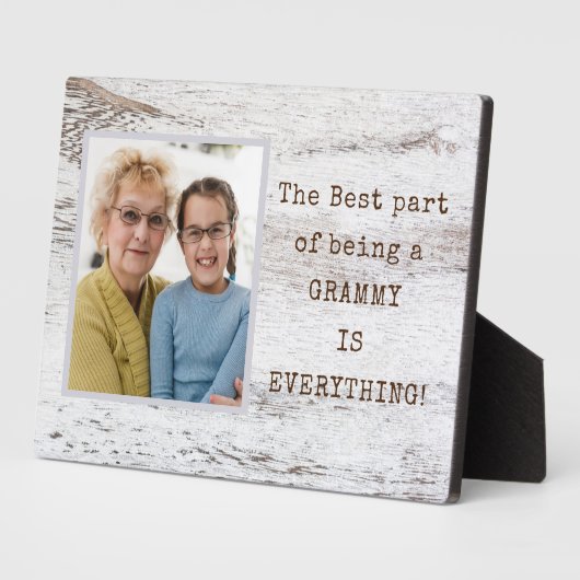 Speciale cadeau! Grammy Photo Plaque met Easel Fotoplaat (Zijkant)
