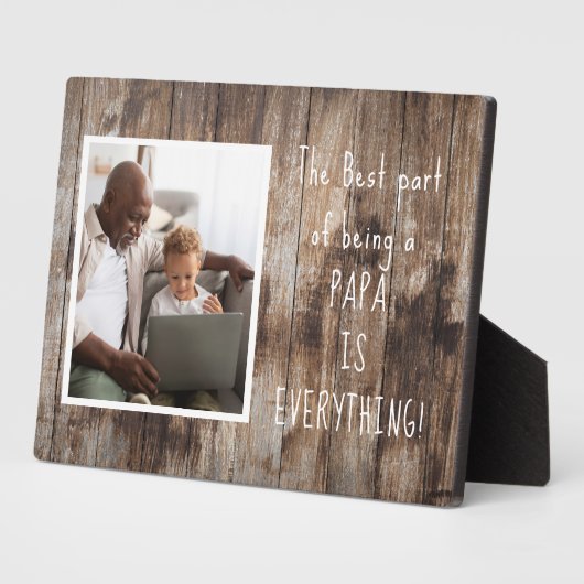 Speciale cadeau! Papa Foto Plaque met Easel Fotoplaat (Zijkant)