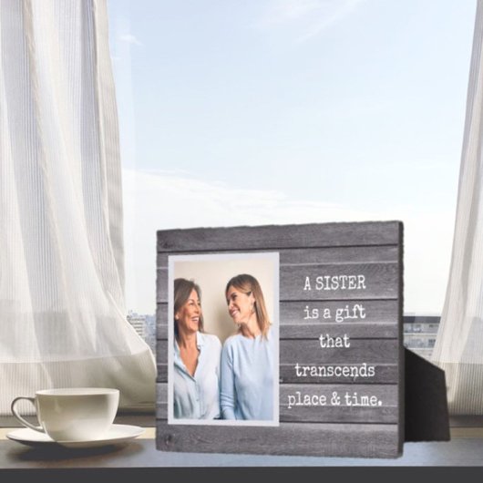 Speciale cadeau! SISTER Foto Plaque met Easel Fotoplaat