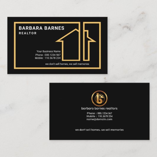 Speciale Creative Home Silhouette Border Realtor Visitekaartje (Voorkant / Achterkant)