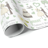 Speciale dag Afbeeldingen Persoonlijk huwelijk Cadeaupapier (Rol Hoek)