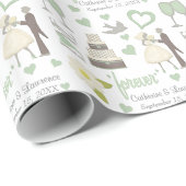 Speciale dag Afbeeldingen Persoonlijk huwelijk Cadeaupapier (Rol Hoek)