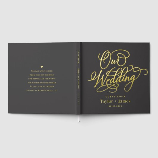 Speciale Dag Bewerkbare Kleur Folie bruiloft gaste Gastenboek (Volledig)