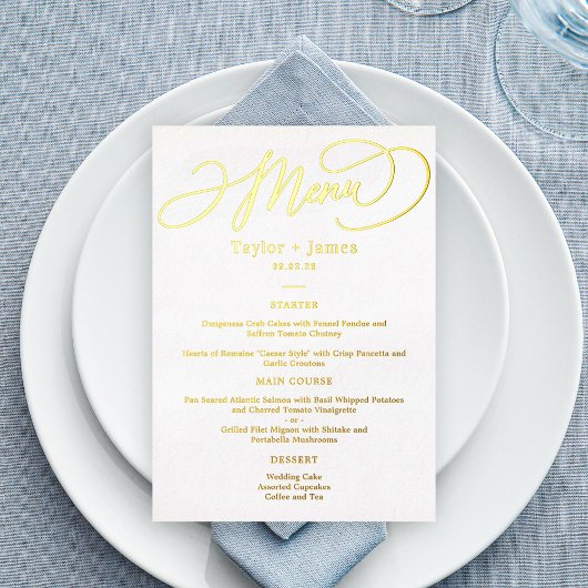 Speciale Dag ECHTE FOLIE Elegant Menu Kaart
