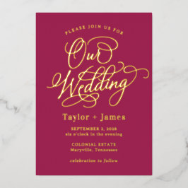 Speciale Dag ECHTE FOLIE Elegante bruiloft uitnodi Folie Uitnodiging