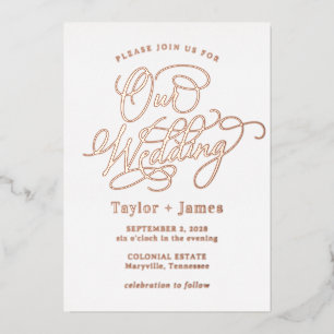 Speciale Dag ECHTE FOLIE Elegante bruiloft uitnodi Folie Uitnodiging