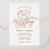 Speciale Dag ECHTE FOLIE Elegante bruiloft uitnodi Folie Uitnodiging (Voorkant)