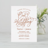 Speciale Dag ECHTE FOLIE Elegante bruiloft uitnodi Uitnodiging (Staand Voorkant)