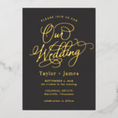 Speciale Dag ECHTE FOLIE Elegante bruiloft uitnodi Uitnodiging (Voorkant)