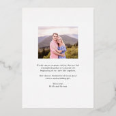 Speciale Dag ECHTE FOLIE Foto Dank je kaart (Achterkant)