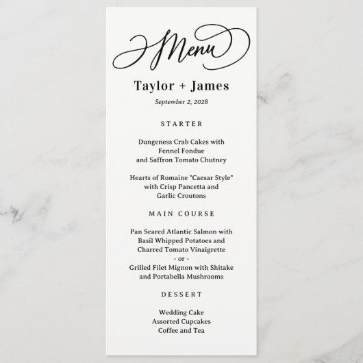 Speciale Dag EDITABLE KLEUR Bruiloft Menu Kaart (Voorkant)