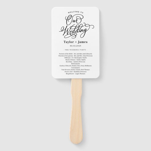 Speciale Dag EDITABLE KLEUR Huwelijksprogramma Handwaaier (Voorkant)