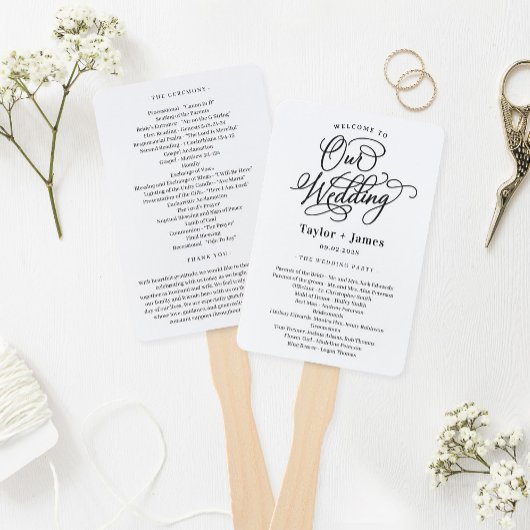 Speciale Dag EDITABLE KLEUR Huwelijksprogramma Handwaaier