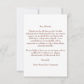 Speciale dag voor administratieve professionals bedankkaart (Achterkant)