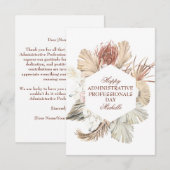 Speciale dag voor administratieve professionals bedankkaart (Voorkant / Achterkant)