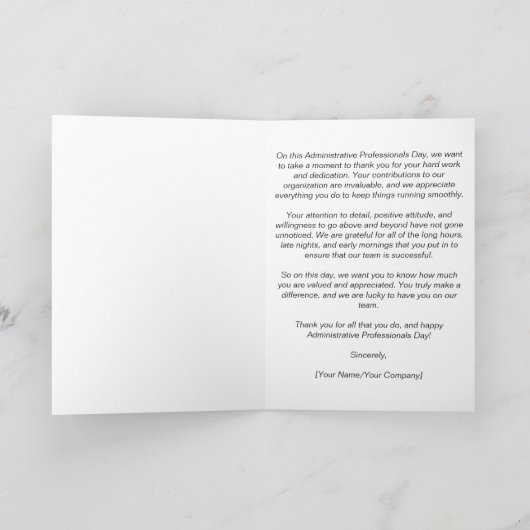 Speciale dag voor administratieve professionals kaart (Binnen)
