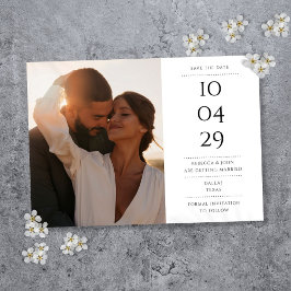 Speciale datum foto zwart-wit eenvoudig save the date