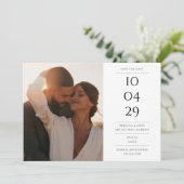 Speciale datum foto zwart-wit eenvoudig save the date (Staand voorkant)