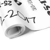 Speciale datum zwart-wit aangepaste typografie cadeaupapier (Rol Hoek)