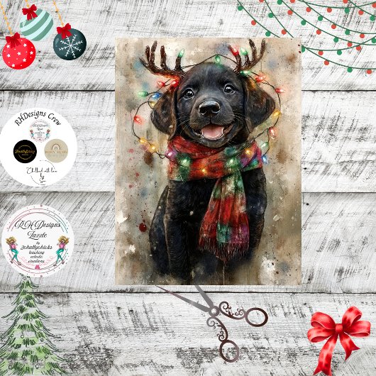Speciale decoupage Zwarte Lab Puppy Noah Tissuepapier