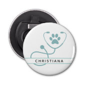 Speciale dierenartsen button flesopener (Voorkant)