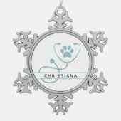 Speciale dierenartsen tin sneeuwvlok ornament (Voorkant)