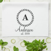 Speciale Dish Towel met monogram en naam Theedoek (Gevouwen)