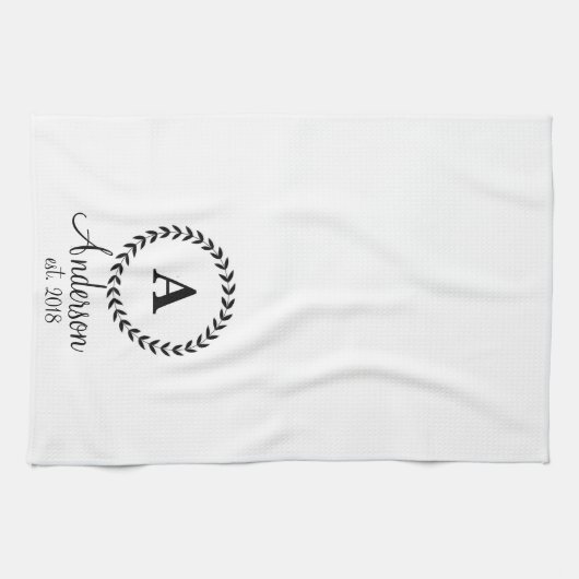 Speciale Dish Towel met monogram en naam Theedoek (Horizontaal)