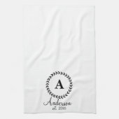 Speciale Dish Towel met monogram en naam Theedoek (Verticaal)