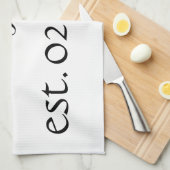 Speciale Dish Towel - Naam en Est. Datum Theedoek (Quarter Fold)