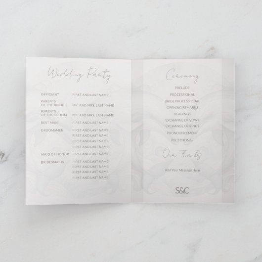 Speciale Dolfijn Wedding Gevouwen Programma (Binnen)