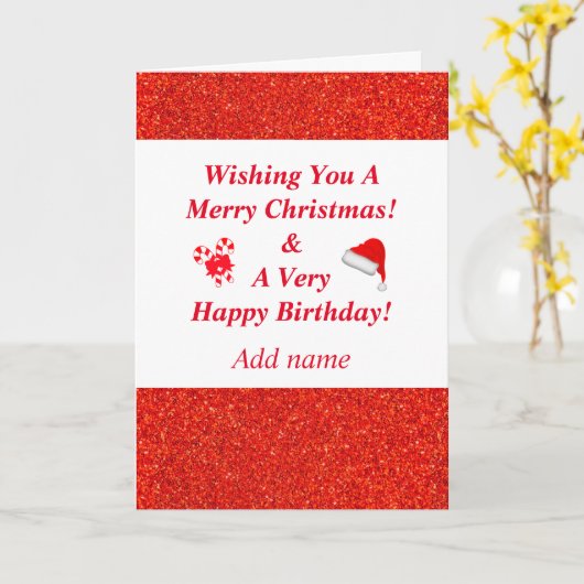 Speciale dubbele gelegenheid verjaardag en kerst a kaart (Gele Bloem)