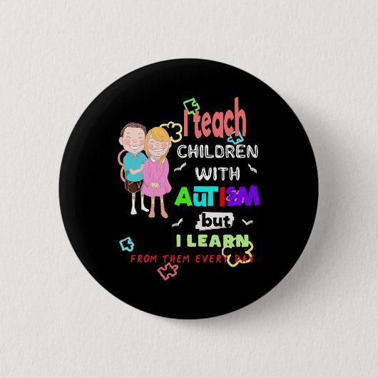 Speciale Ed SPED Leerleraar Leider Cool Autism Awa Ronde Button 5,7 Cm (Voorkant)