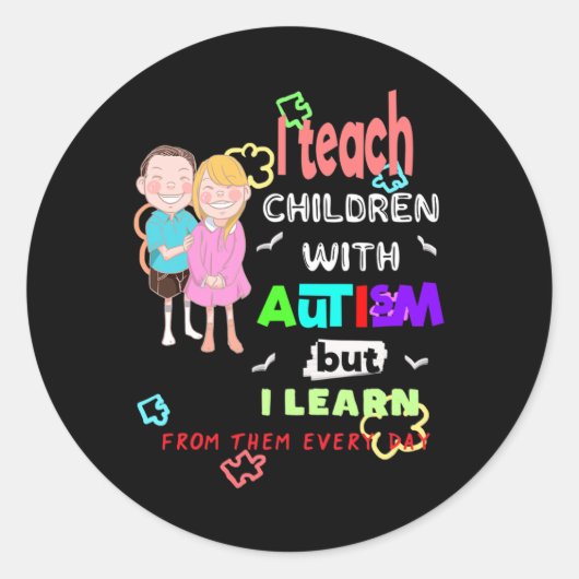 Speciale Ed Speed-leraar leert coole autisme Aware Ronde Sticker (Voorkant)